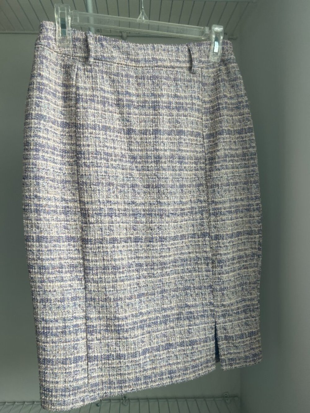 Kate Kasin Tweed Pencil Skirt Size M – Lavender